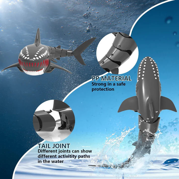 2.4GHz Wireless Remote Control Shark Toy, Waterproof Rechargeable  Shark for Bathtub Pool Summer Outdoor Water Play