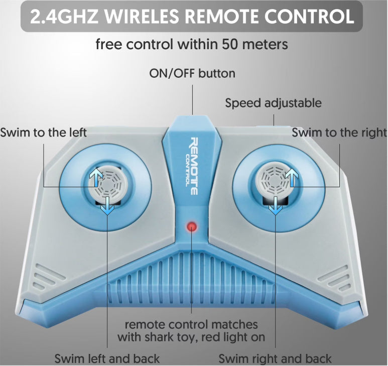 2.4GHz Wireless Remote Control Shark Toy, Waterproof Rechargeable  Shark for Bathtub Pool Summer Outdoor Water Play