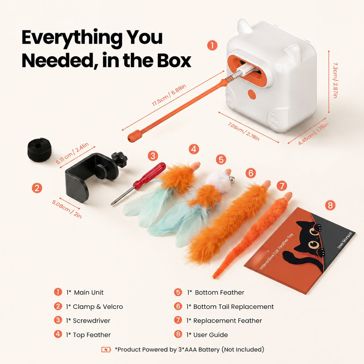 Interactive Cat Toys for Indoor Cats, Dual Feather Self-Play Toy to Keep Cats Busy While You Relax 40% off