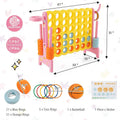 Jumbo 4-to-Score Giant 4 in A Row Game Set, Indoor Outdoor Connect Game for Kids Adults, Family Holiday Party Game