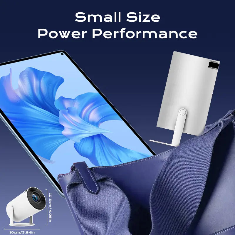 [Built-in Apps & 2026 Upgraded] Mini Projector with WiFi 6 and Bluetooth 5.4 Support 4K 1080P Auto Keystone 180° Rotatable Projector Portable Compatibile with HDMI/TV Stick/Memory Stick/Laptop