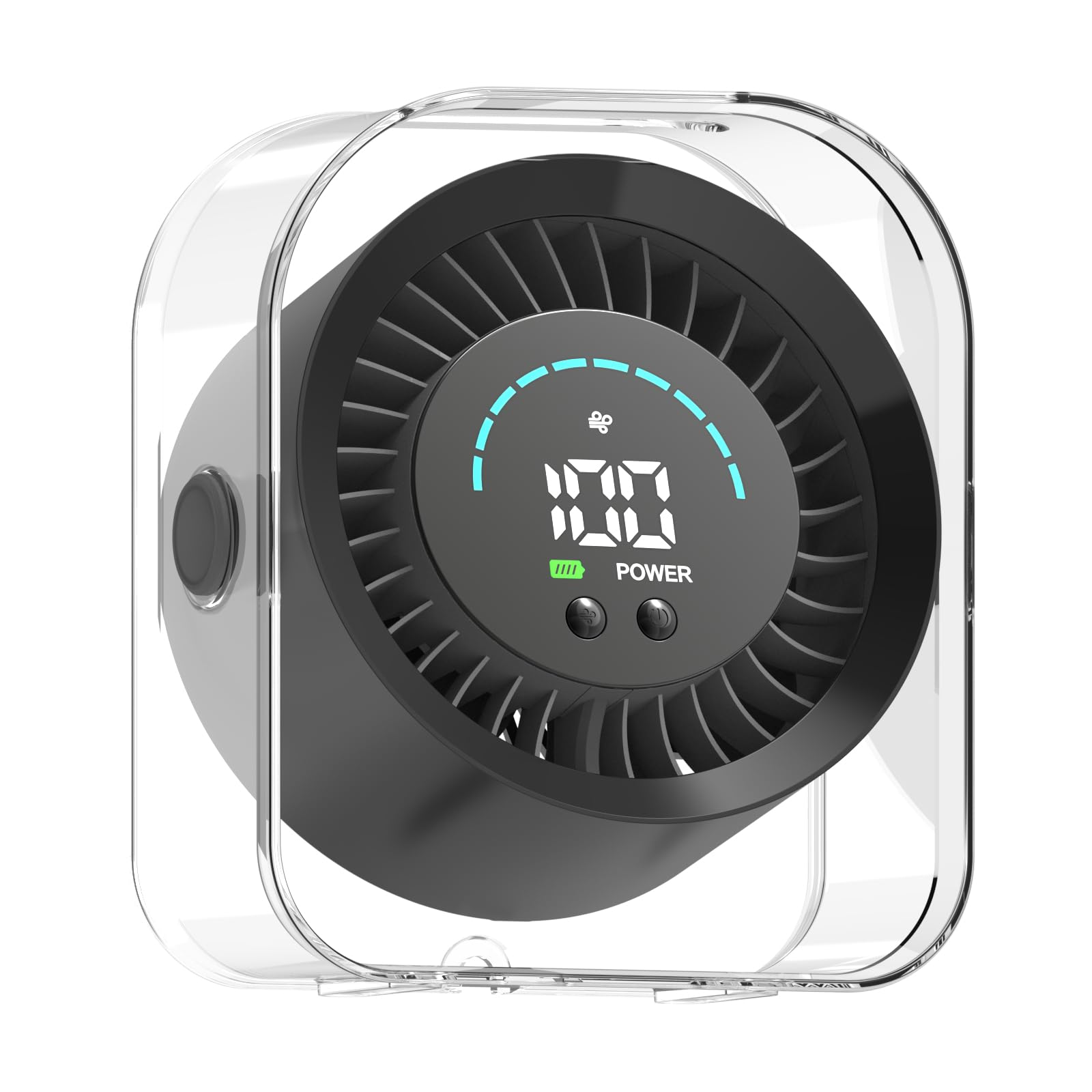 Small Portable Desk Fan, 4000mAh USB Rechargeable Mini Table Fan with 100 Speeds Turbo Airflow, 360° Adjustable, LED Display, Quiet Desktop Cooling Fans for Home Office Travel-Pink