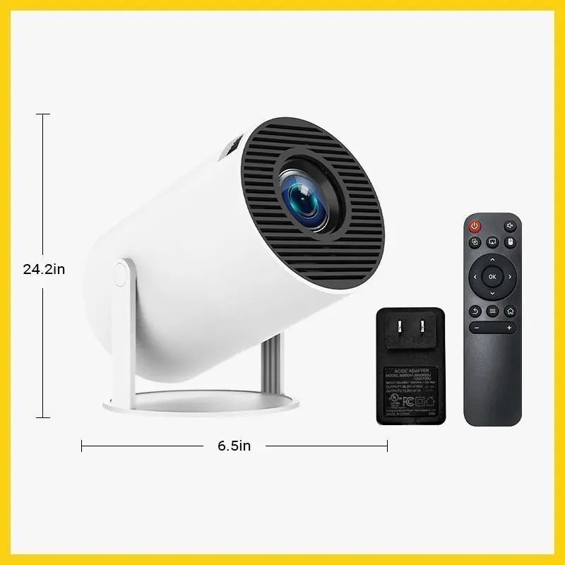 [Built-in Apps & 2026 Upgraded] Mini Projector with WiFi 6 and Bluetooth 5.4 Support 4K 1080P Auto Keystone 180° Rotatable Projector Portable Compatibile with HDMI/TV Stick/Memory Stick/Laptop